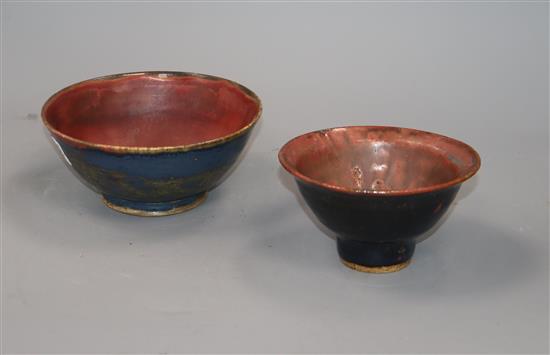 Two Chinese Henan type black glazed bowls, Qing dynasty